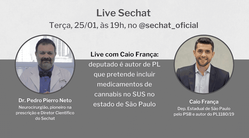 Live com Caio França: deputado é autor de PL que pretende incluir medicamentos de cannabis no SUS no estado de São Paulo